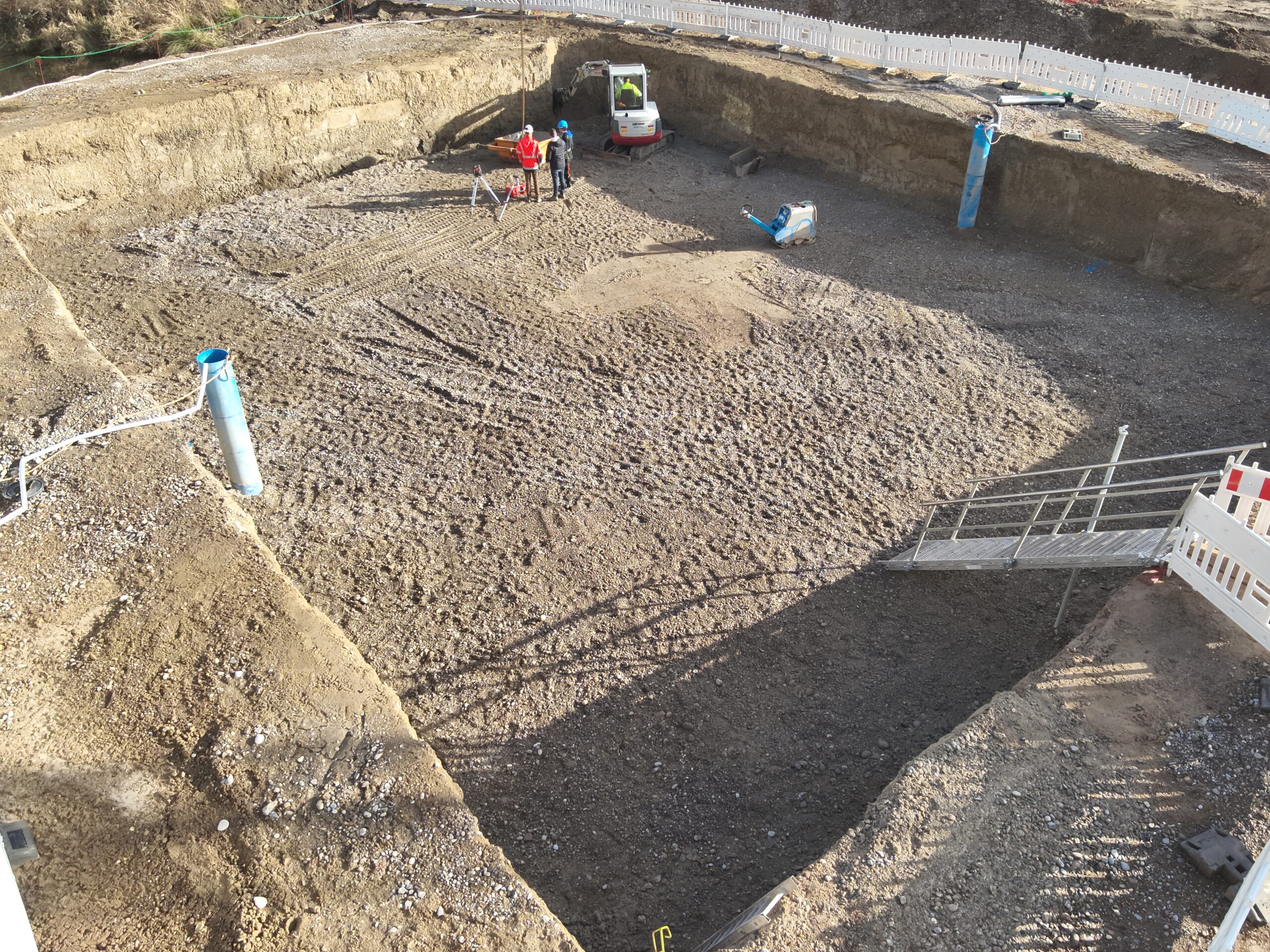 Ansicht Baugrube von oben Rand