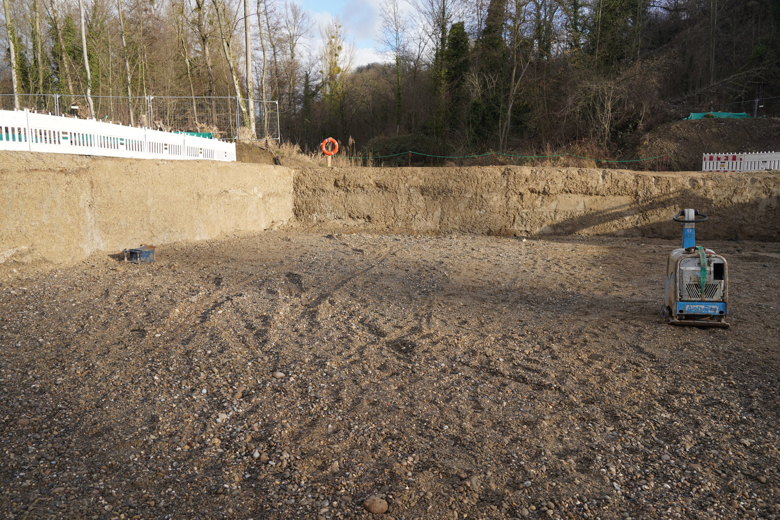 Sohle Baugrube aus örtlichem Material