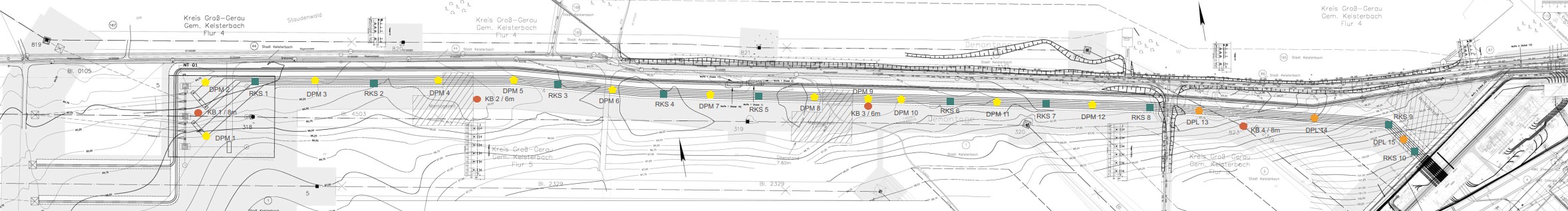 Trassenverlauf 420kV Frankfurt Anbindung Übergabestation Übersicht