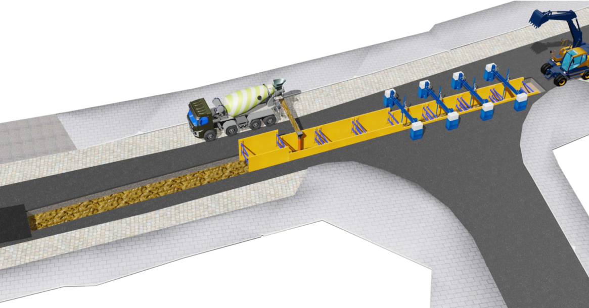 Getakte Bauweise Flüssigboden