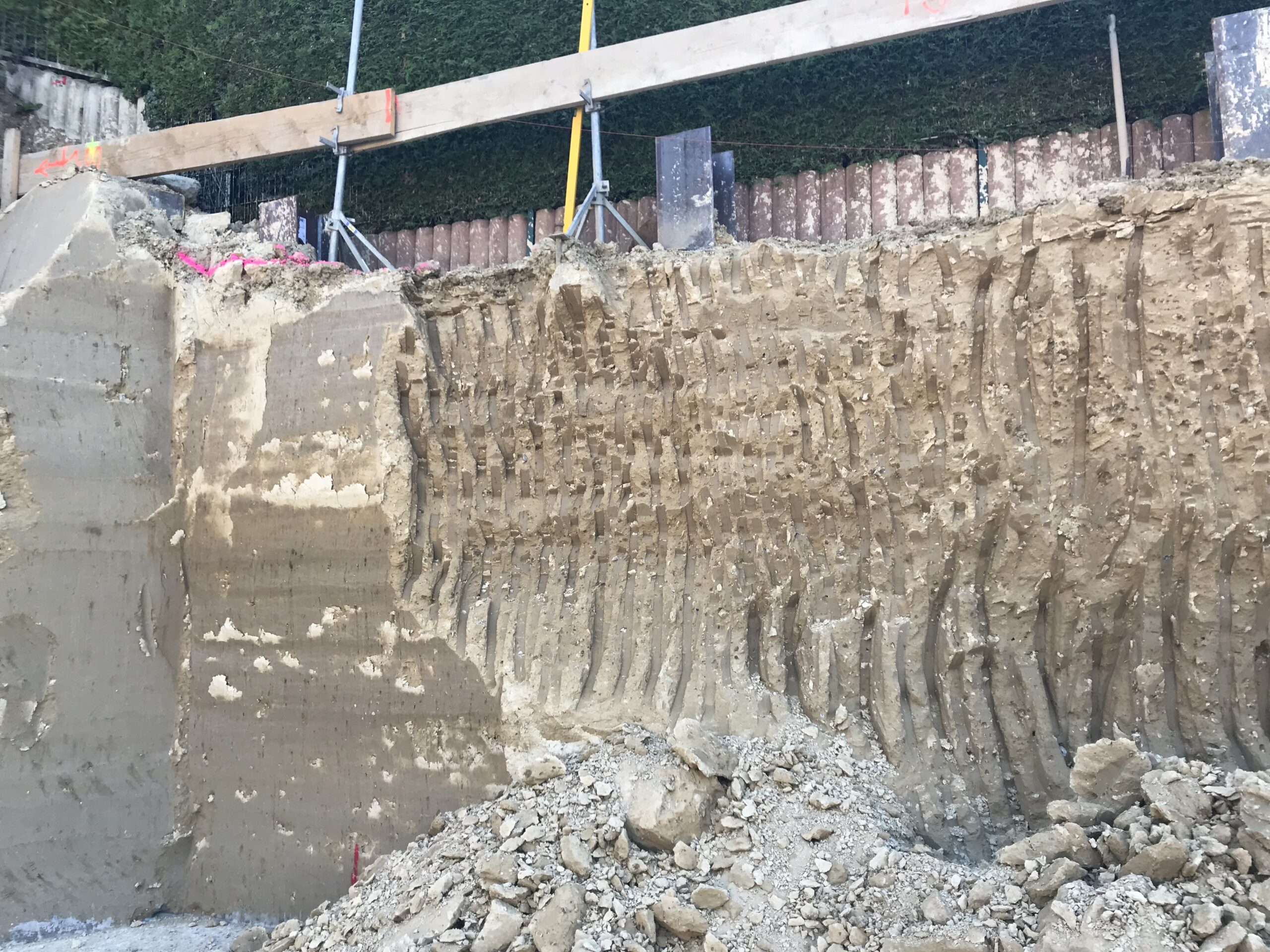 Freilegen der RSS Wand