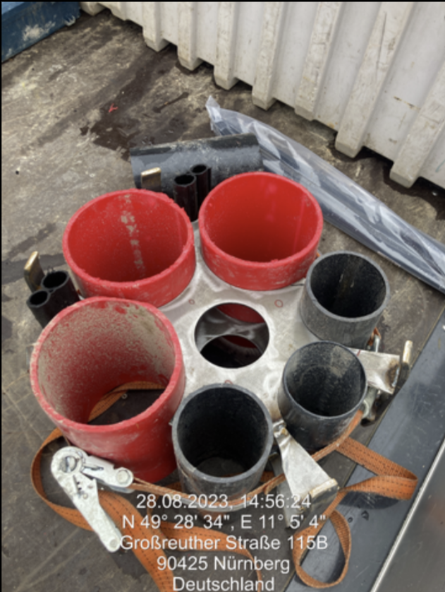 Rohrbündel für die Verpressung im Schutzrohr