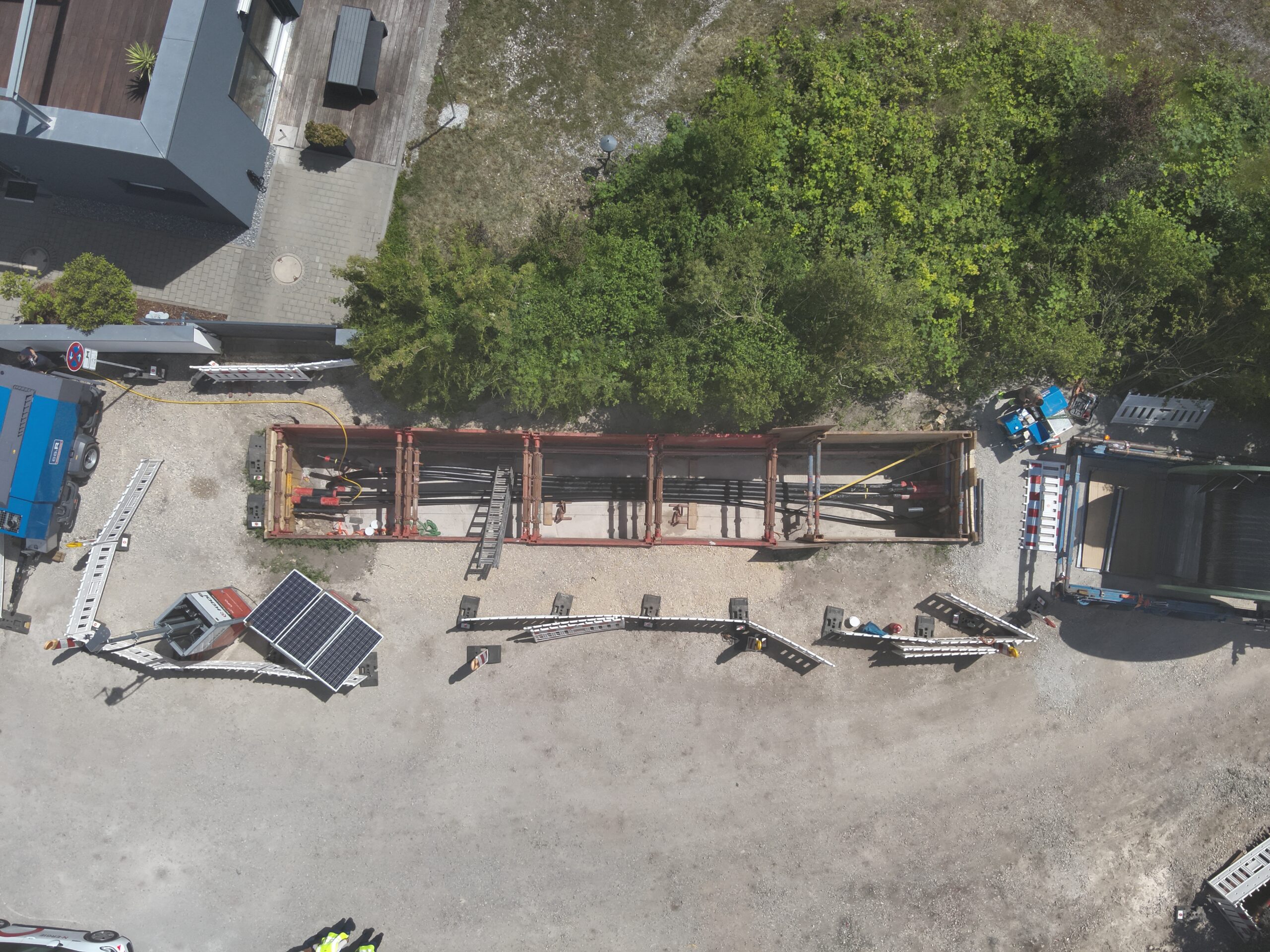 Muffengrube 2 Draufsicht für Verfüllung mit Flüssigboden