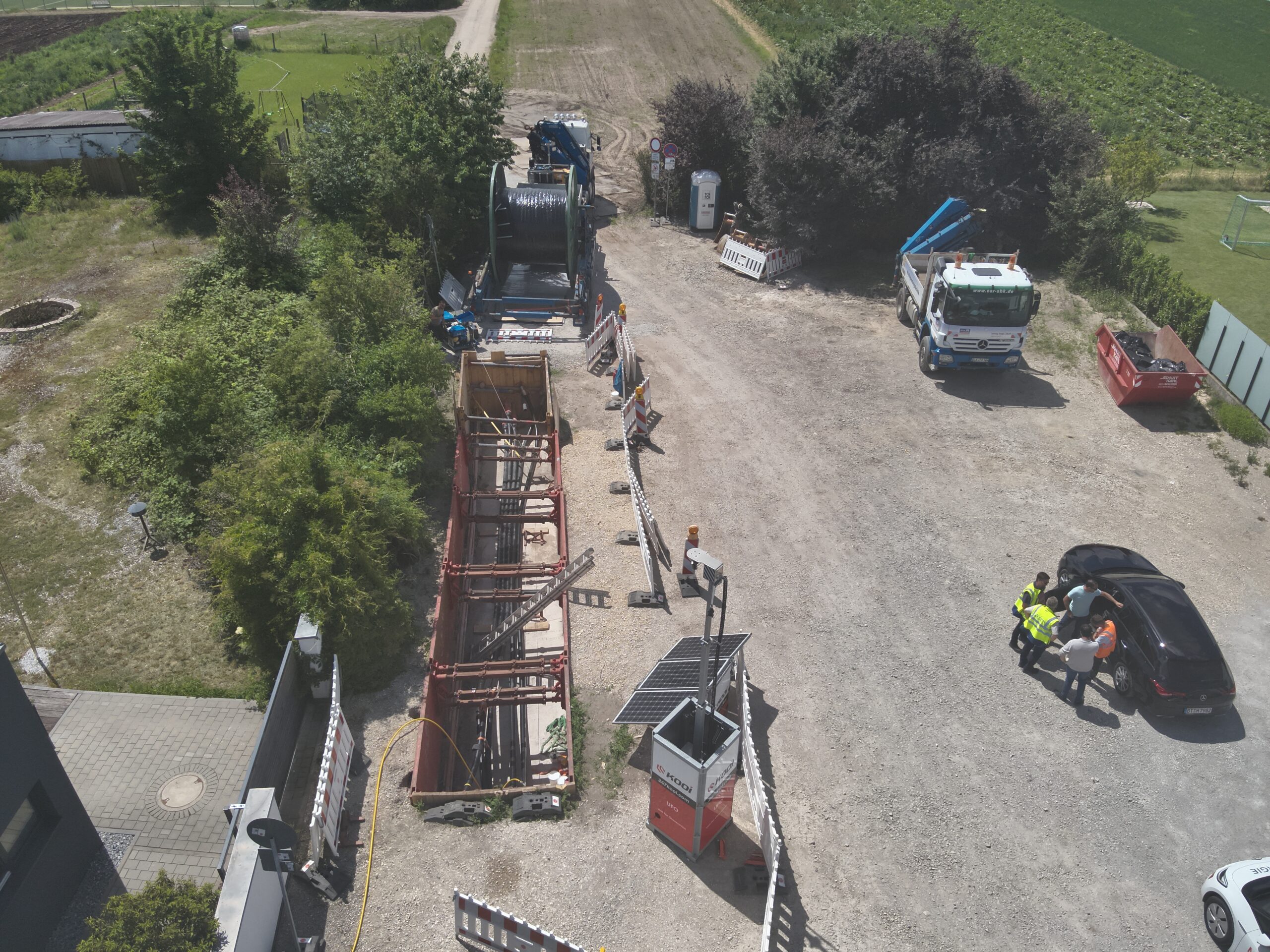 Muffengrube 2 Draufsicht für Verfüllung mit Flüssigboden