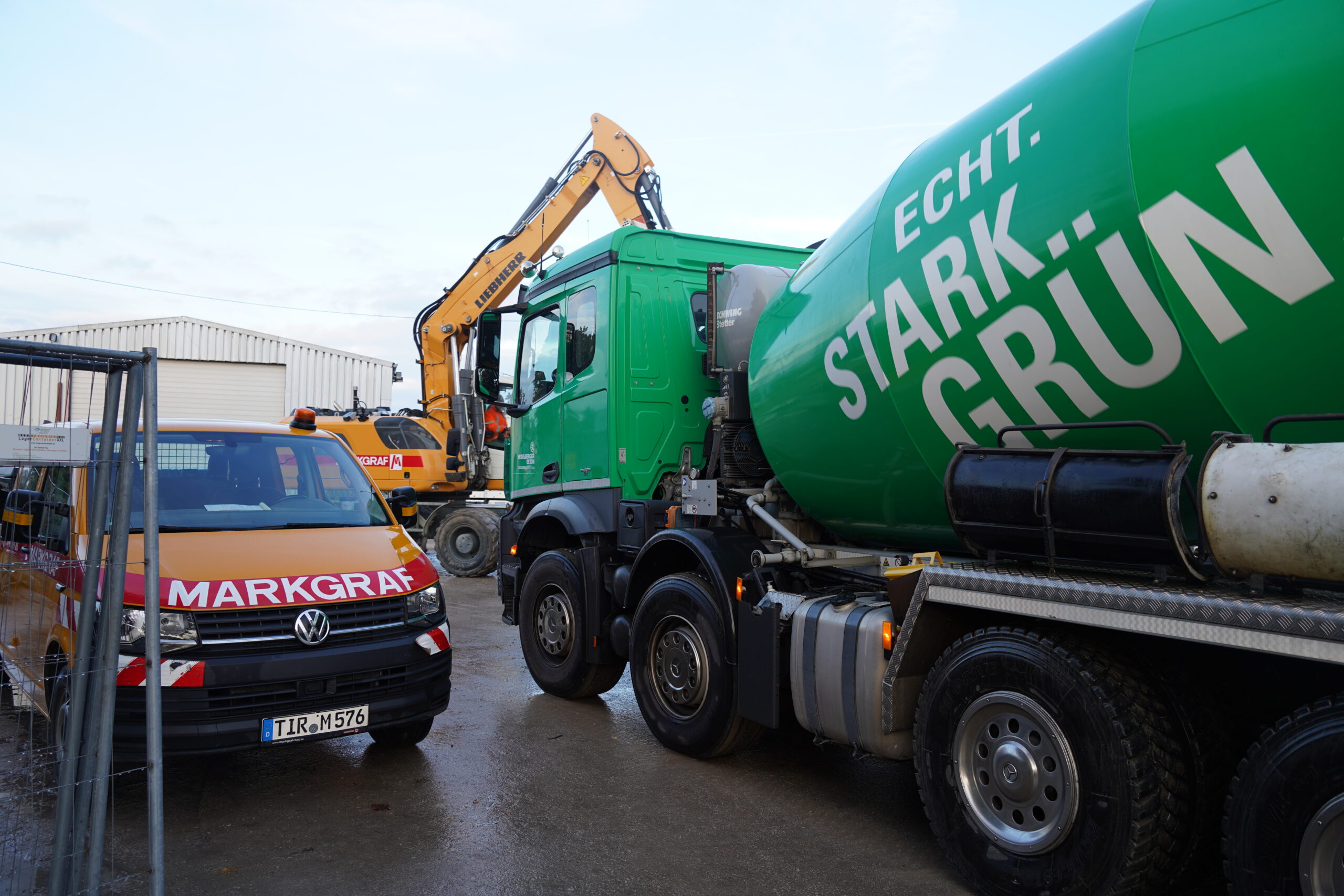 Aufbauen auf Baustelle