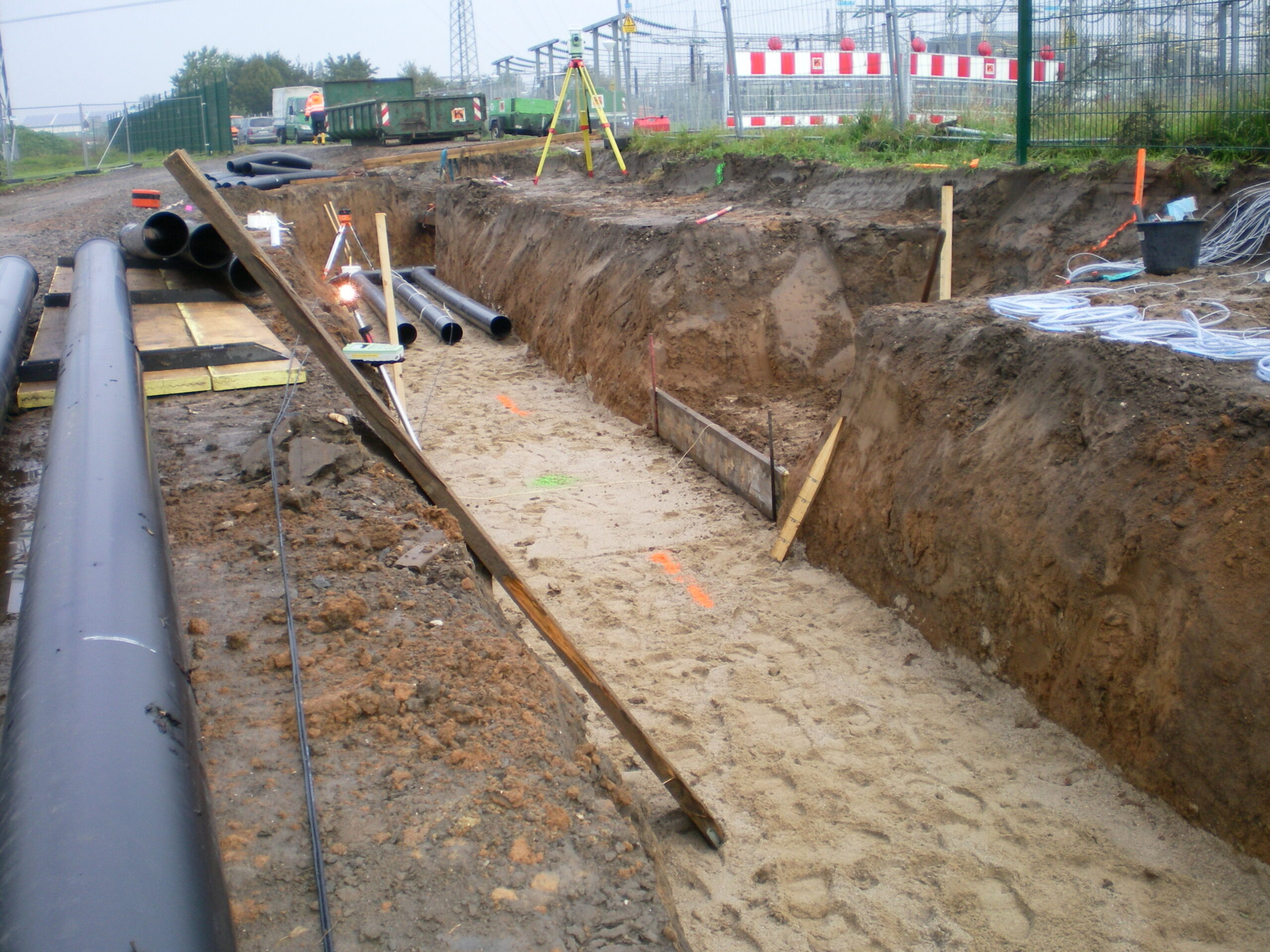 Einsanden erster Bettungsmaterialabschnitt Sand