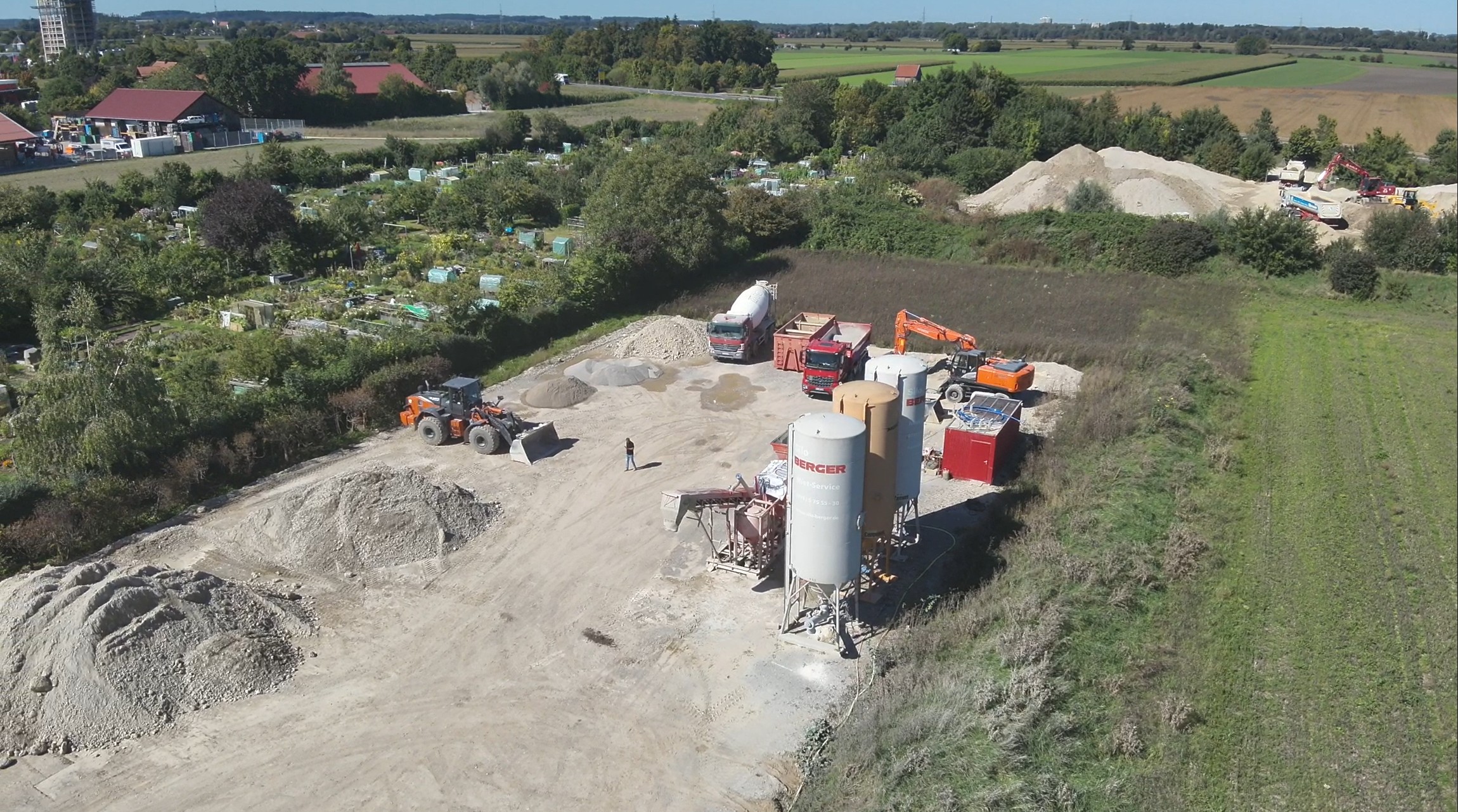 Mischplatz zur Herstellung Flüssigboden aus örtichen Aushub