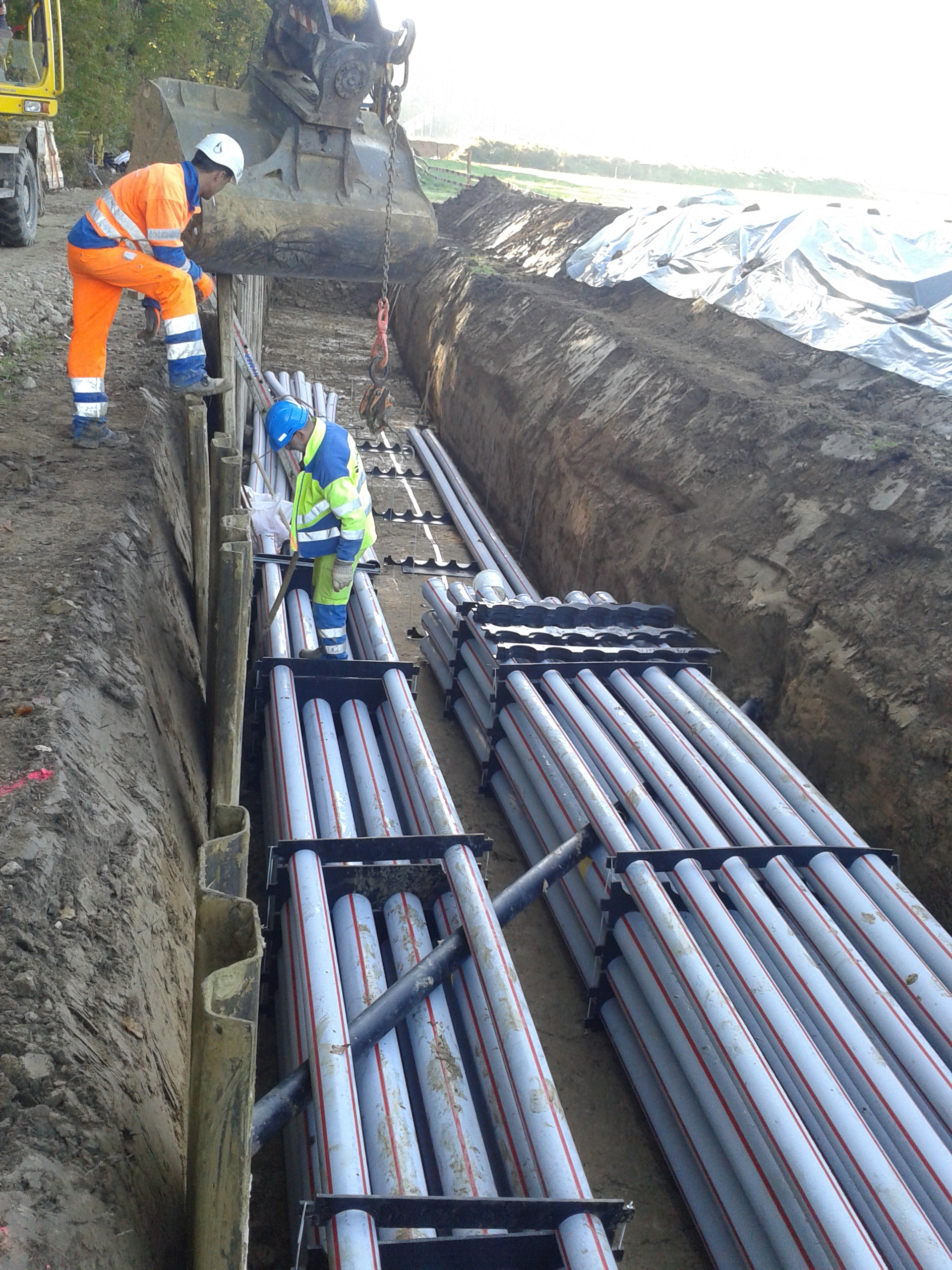 Rohrverlegung Abstandhalter in Rohrblock für Flüssigbodeneinsatz