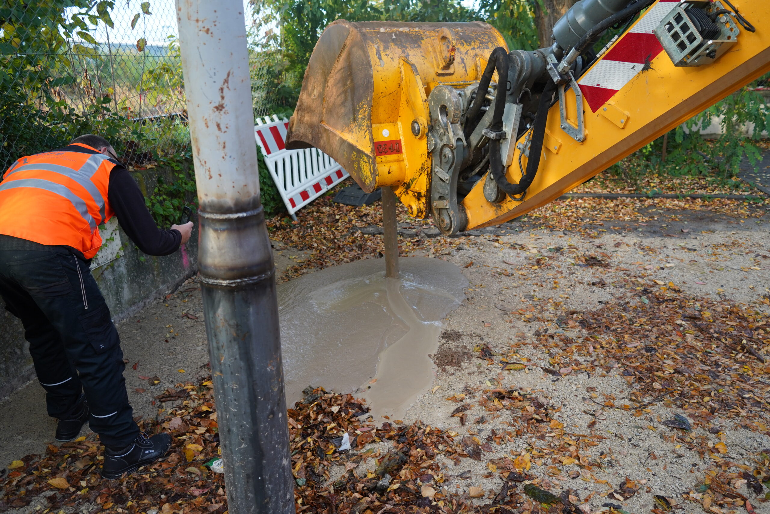 Austritt Flüssigboden an Entlünftungsrohr