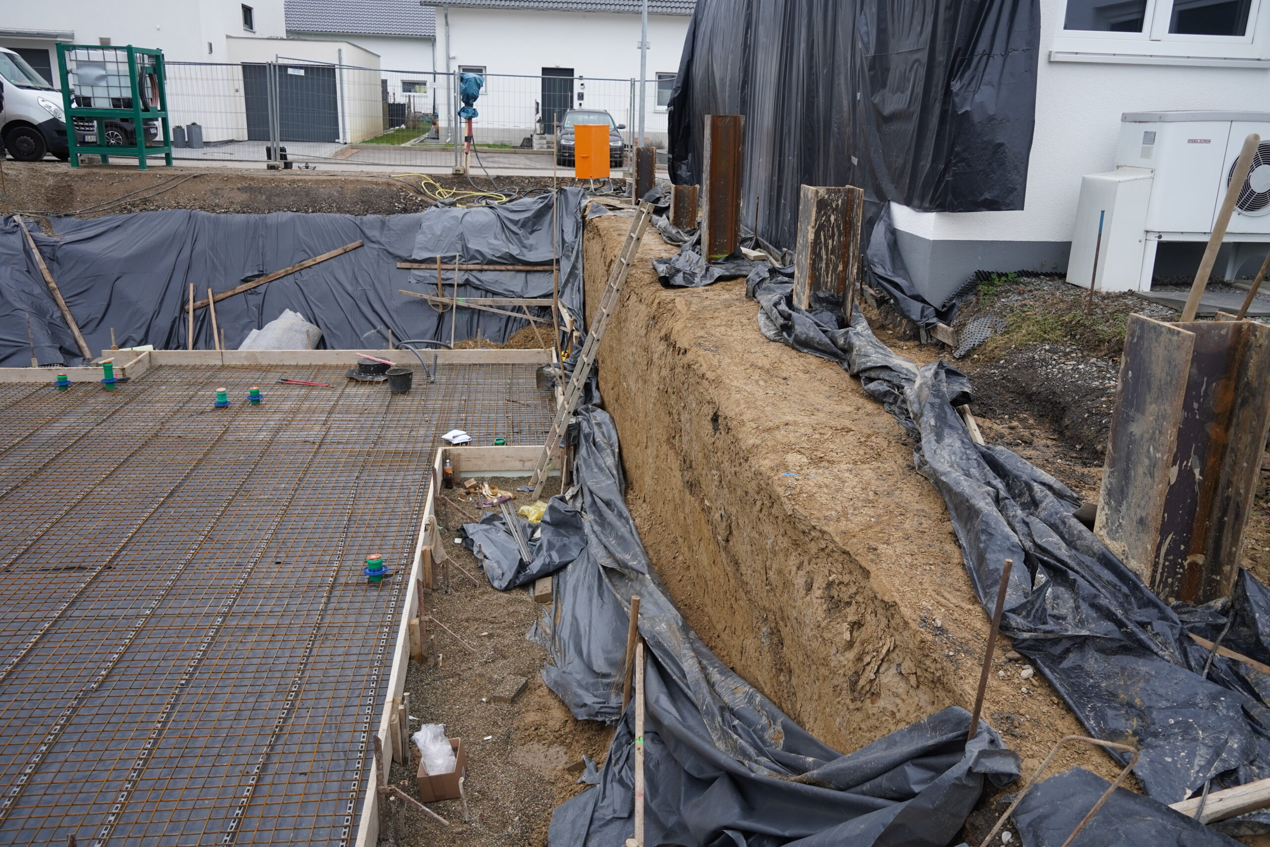 Vorbereitung RSS Wand als verlorene Schalung