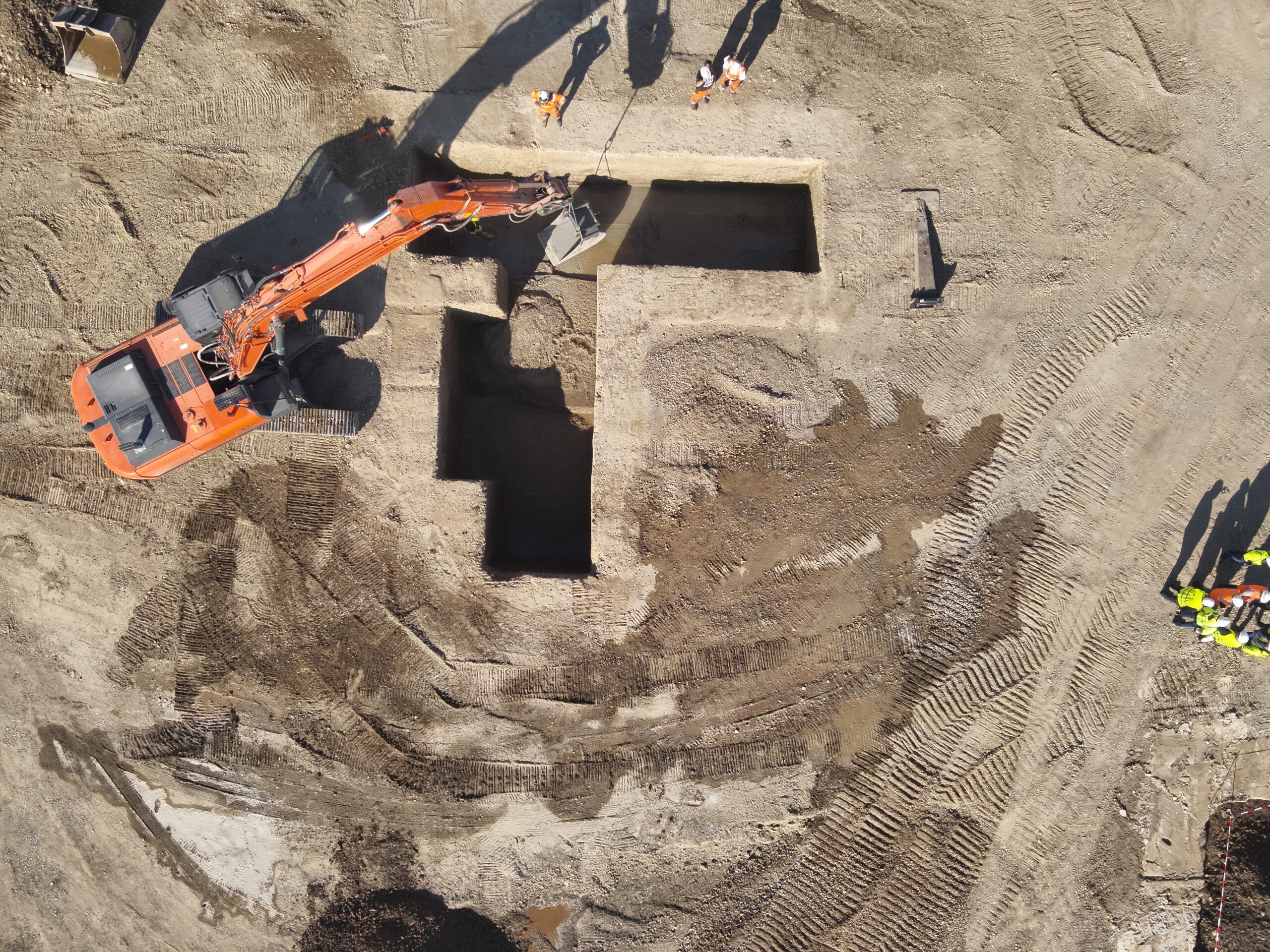 Baugrube in komplizierter Geometrie