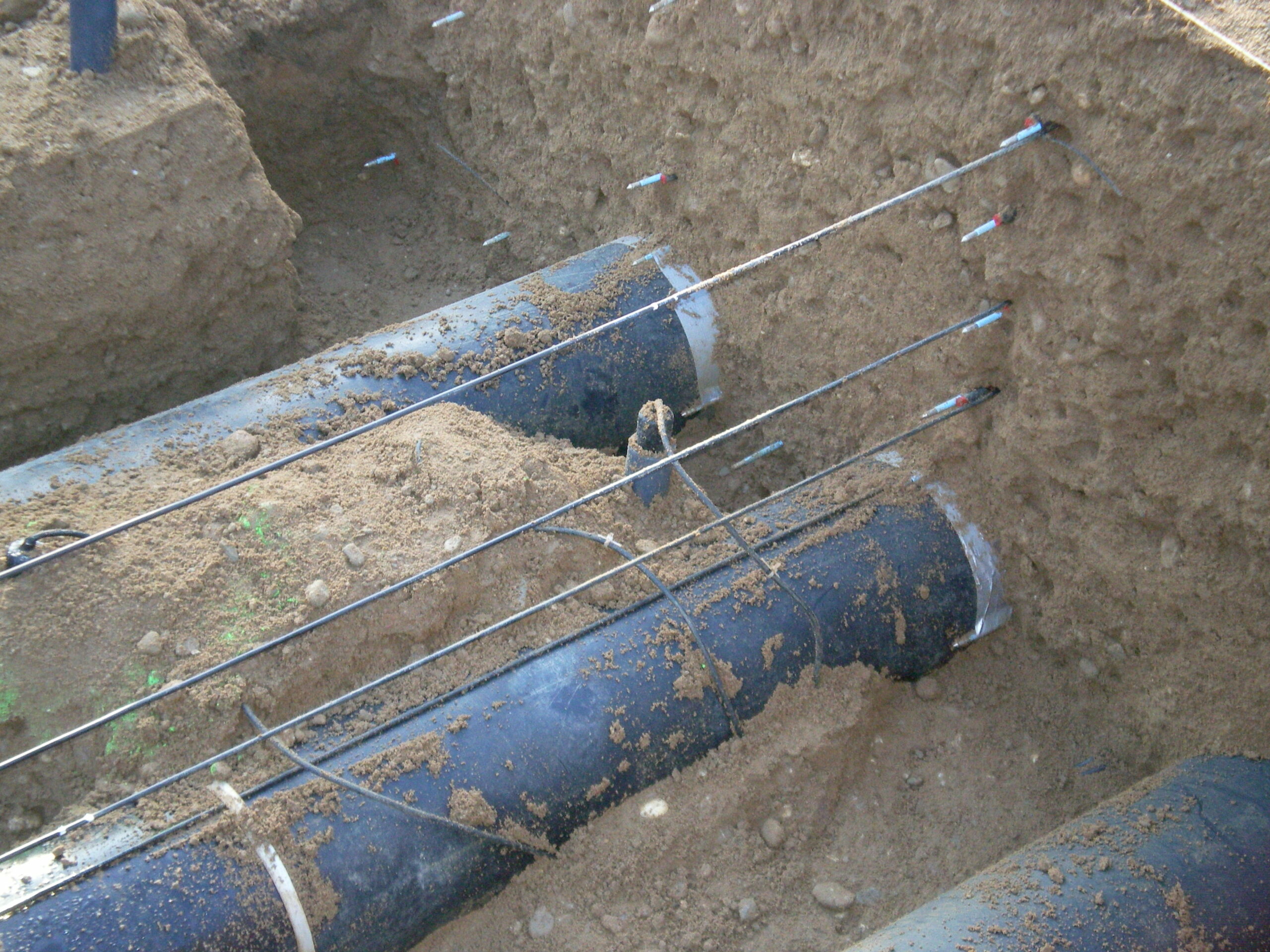 Vorbereitung Flüssigbodenverfüllung und Messinstallation