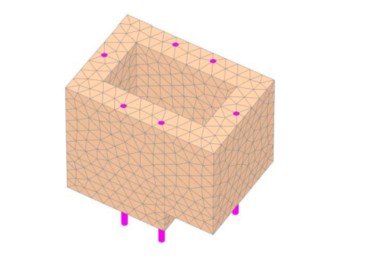 Statisch dimensionierte Baugrube im ausgehobenen Zustand RSS Wand Flüssigboden