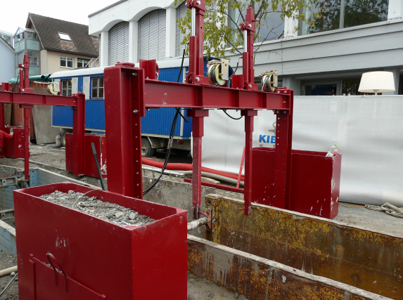 Positionierung Rohrverlegehilfen zum Flüssigbodeneinsatz