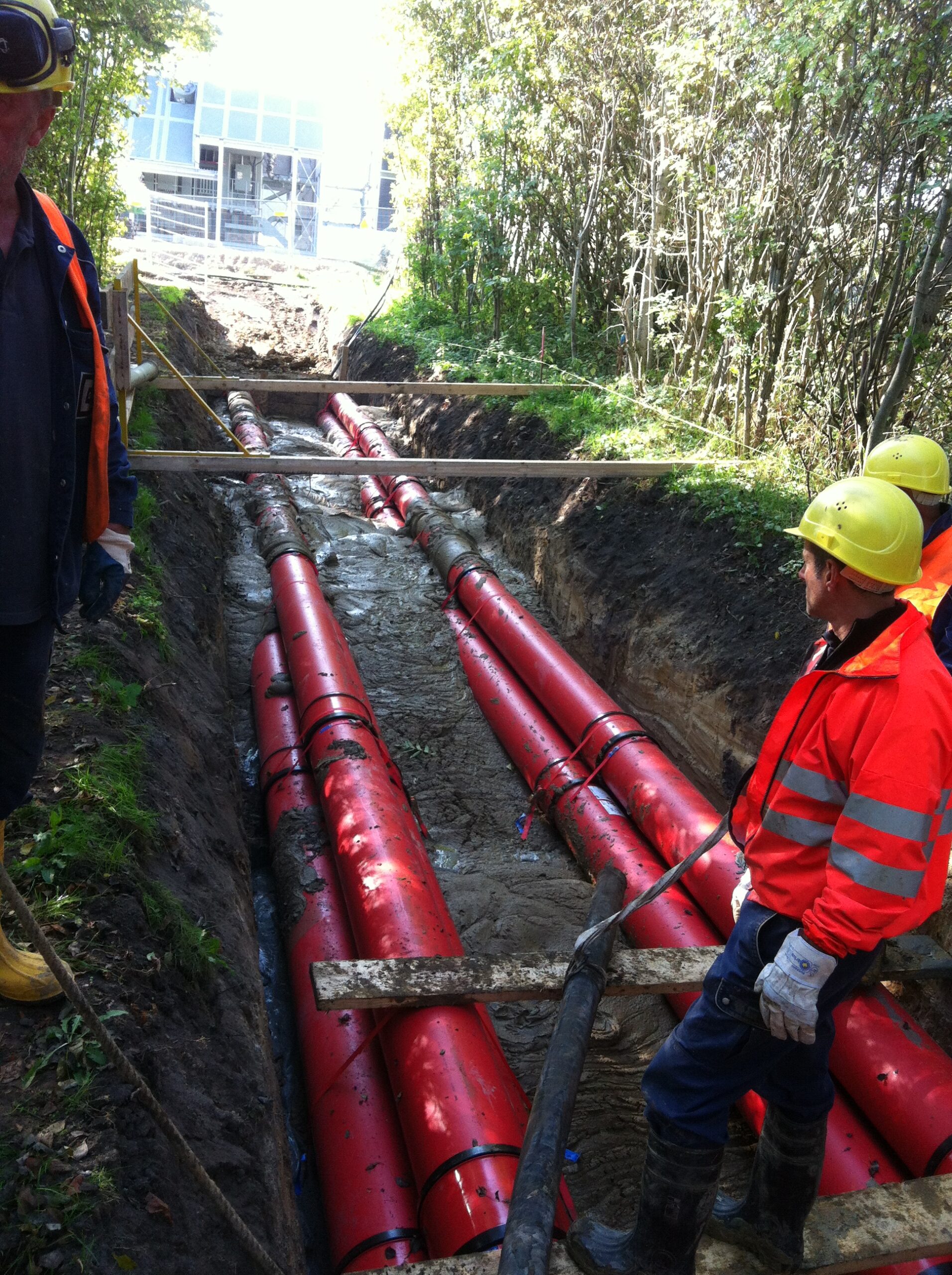 Ende der Trasse und Übergang zu Umspannstation 380kV - Ende Verfüllung Flüssigboden