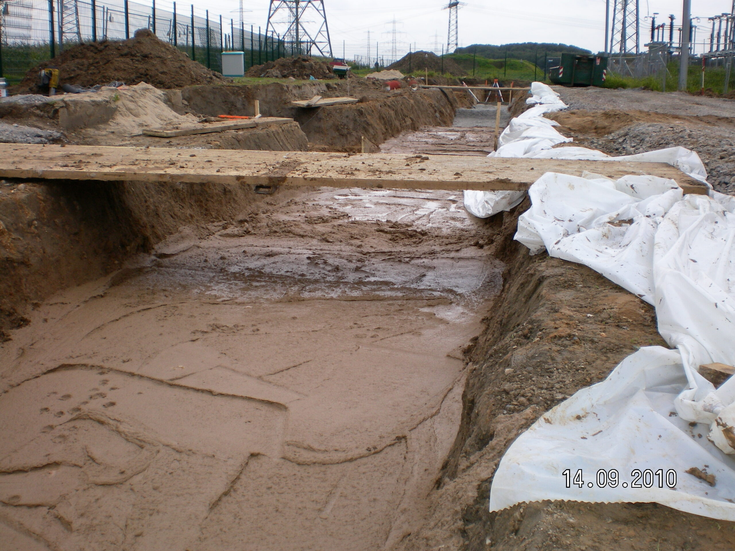 Abschlussverfüllung Flüssigboden 380kV und 110kV