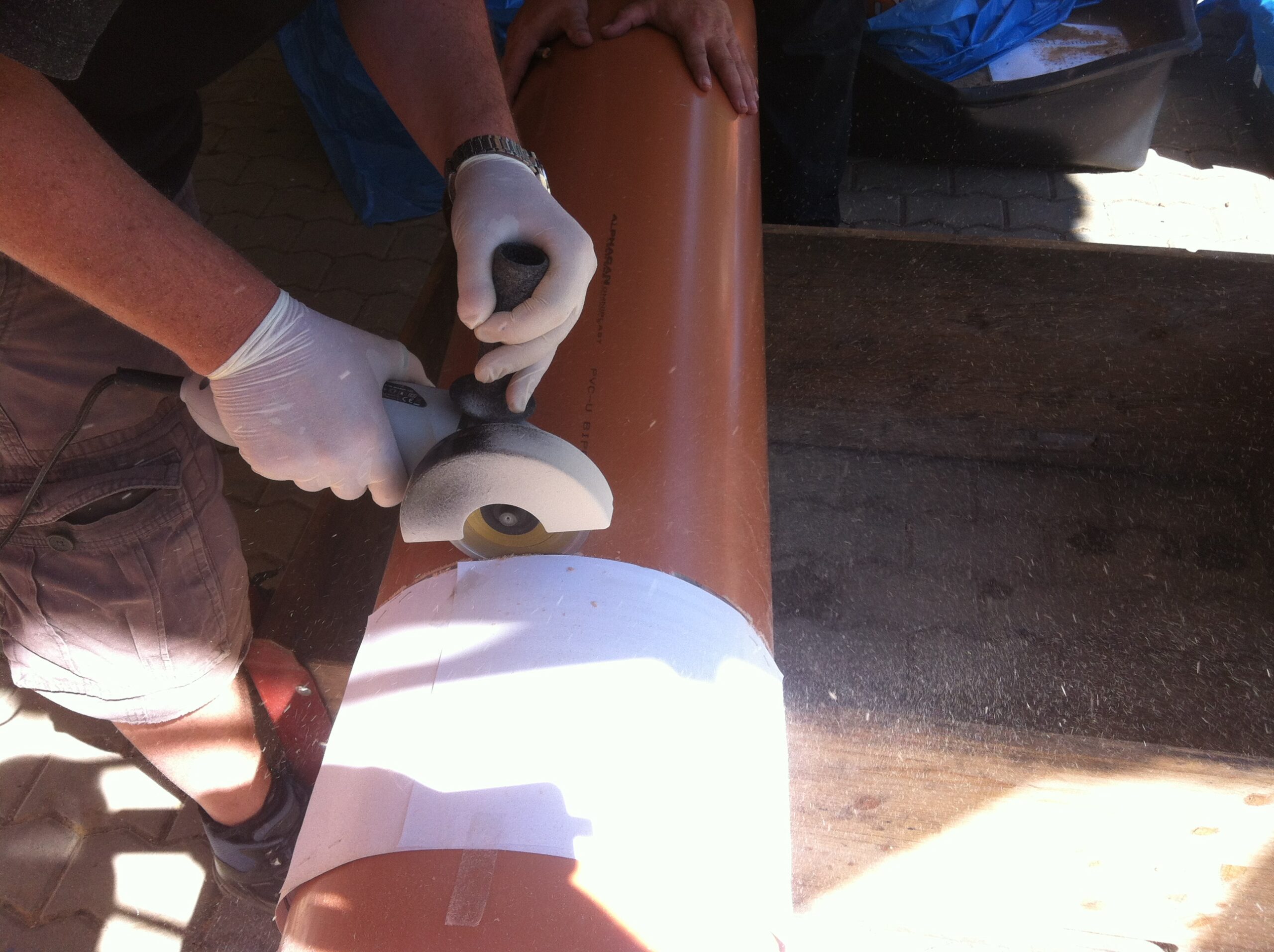 Vorbereitung Leerohr zum Versuchsaufbau - Flüssigboden als Dämmer für Leerohrverfüllung 380kV