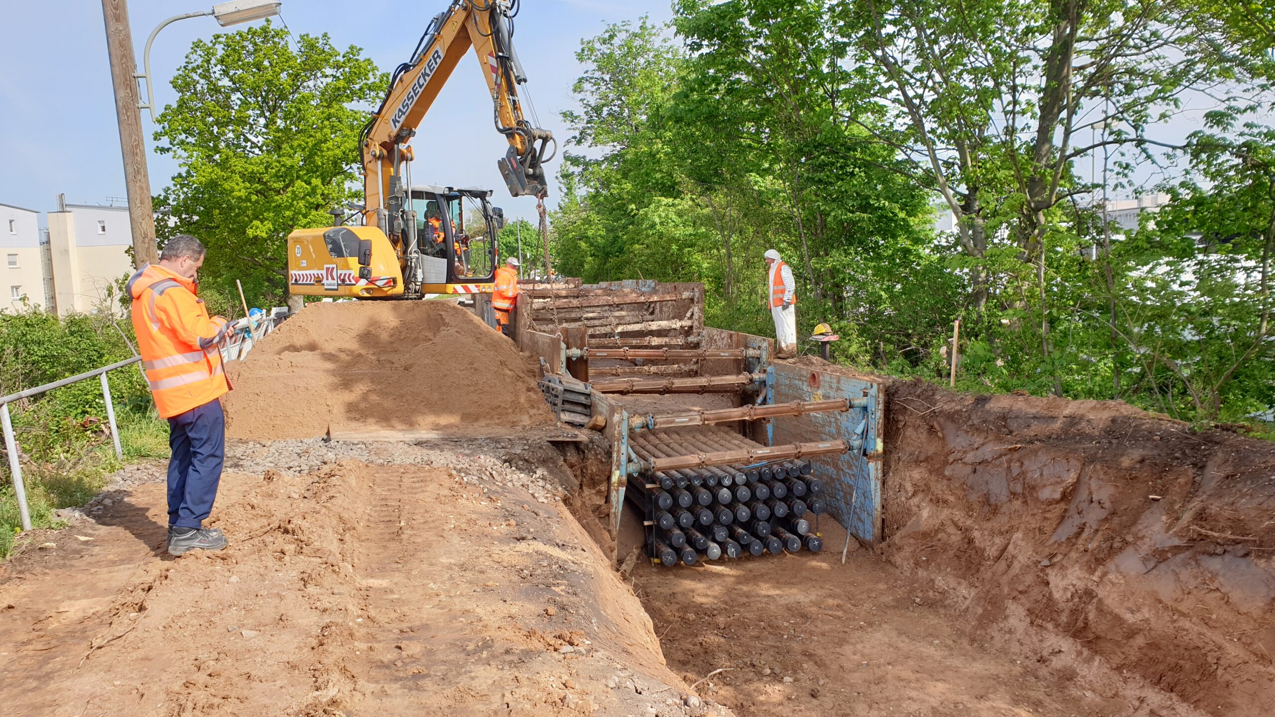 Umsetzen Verbauboxen nach Abschluss Verfüllung