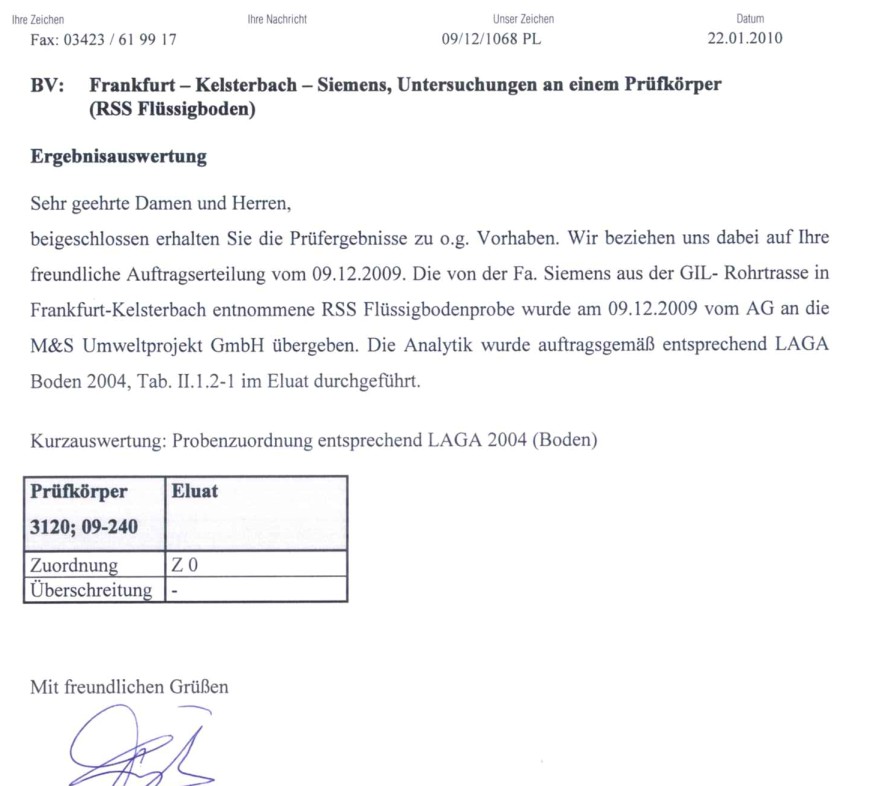 Flüssigboden zeigt dauerhaft keine Beinträchtigung Umgebungsboden und ist umweltverträglich