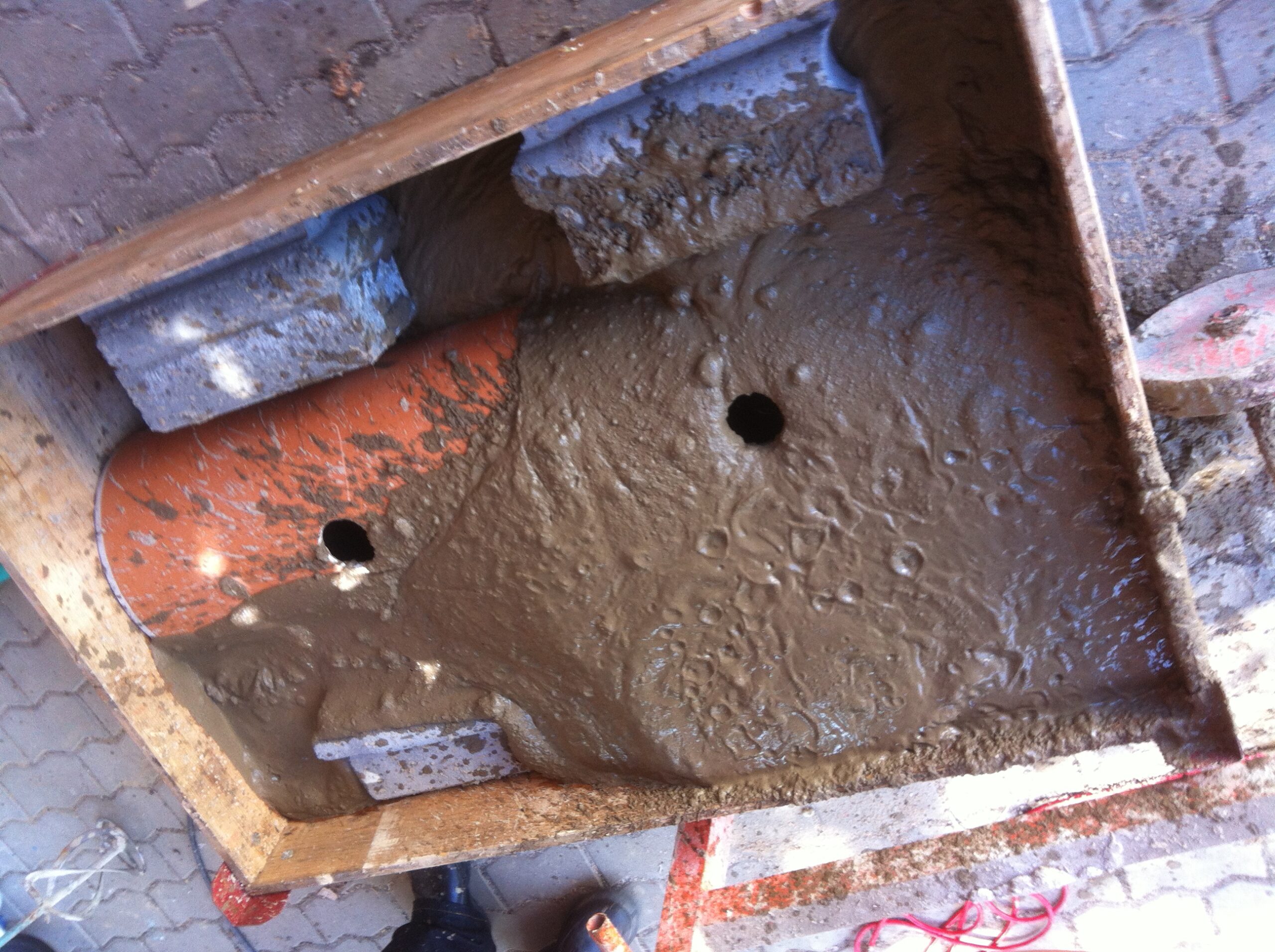 Verfüllungsschritt Leerohrverfüllung 380kV mit Flüssigboden