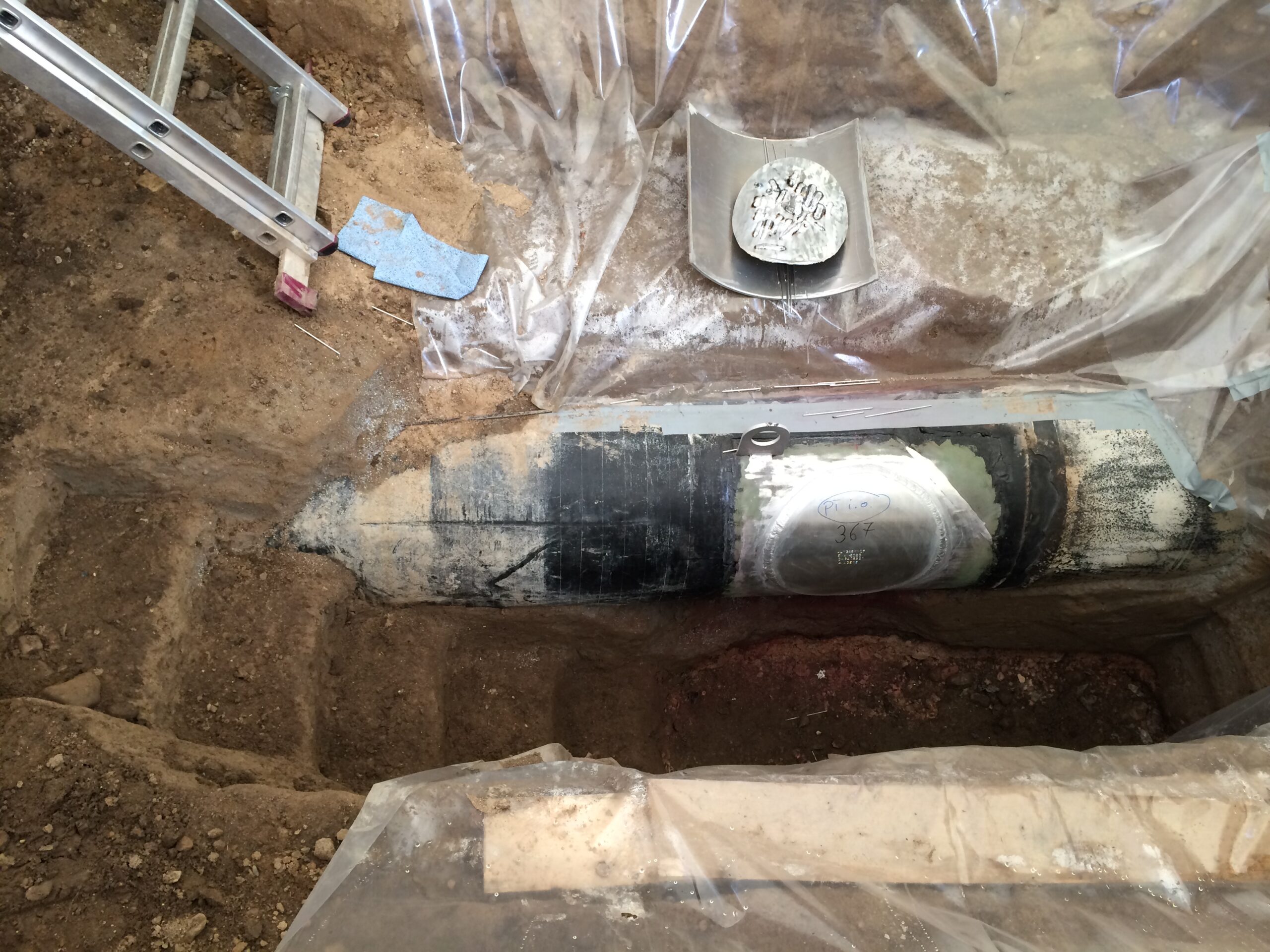 Freilegung zur Probenahme und Messung Langzeitwerte