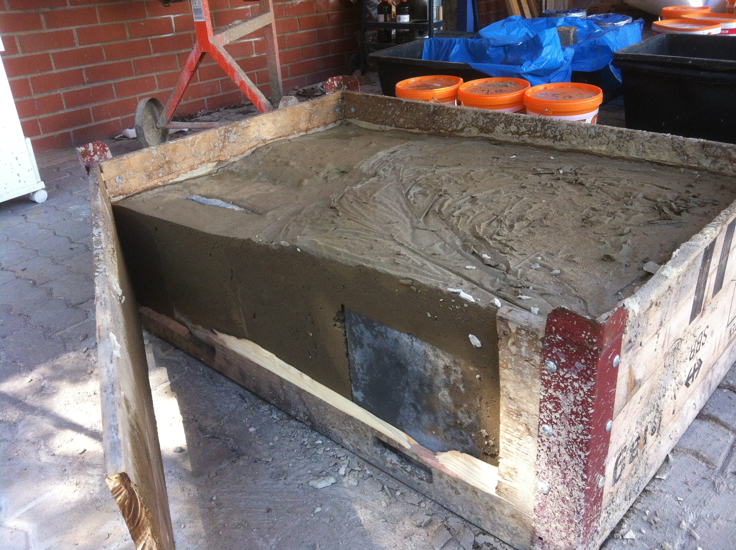 Öffnung Versuchsaufbau nach Refixierungszeit Flüssigboden